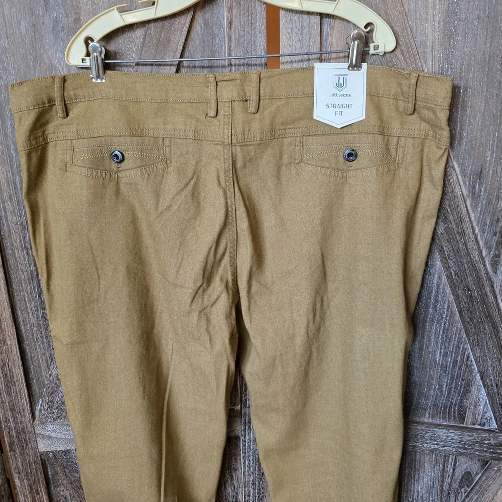 Jett Jeans Pants Men's Size 4XL 30.5 Inseam Brown Straight Leg Chinos Khakis